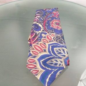 Geoffrey Beene Silk Floral Geometric Tie 100% Silk
